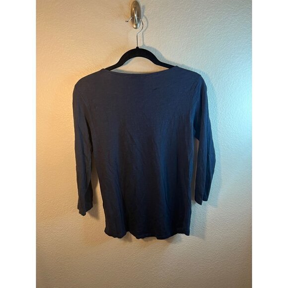 Lucky Brand women's blue top with cute collar size M - Picture 3 of 3